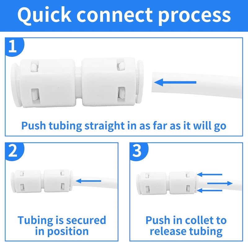 Sweezwon 3/8" Quick Connect Push-to-Connect Water Line Fittings Kit for RO/DI Water Filter, Refrigerator, Ice Maker (Ball Valve + T + L + Y + I + Professional Tubing Cutter, 16 Pcs) - Image 5